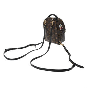 Louis Vuitton Brown Sticker Backpack Canvas Palm Monogram Daypack Springs